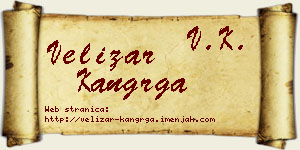 Velizar Kangrga vizit kartica